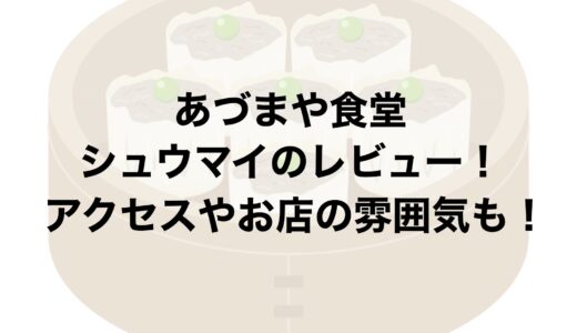 あづまや食堂のシュウマイのレビュー！アクセスやお店の雰囲気も！